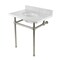 Kingston Brass 30 Console Sink with Brass Legs 8Inch, 3 Hole, Marble WhiteBrushed Nickel KVBH3022M88 - alternate 1